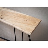 thumbnail of Konsolentisch 150x36x75 cm Akazie Massivholz Baumkante Anrichte Flur, Ablagetisch mit Haarnadelbeine Schmal Modern, Flurtisch Metallgestell,