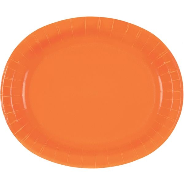 8 ovale Teller orange