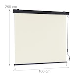 thumbnail of Relaxdays Senkrechtmarkise, 250 x 160 cm, Außenrollo mit Kurbel, Sonnenschutz & Sichtschutz, Balkon & Terrasse, beige