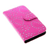 thumbnail of Book-style Tasche Strass Kartenfach für Samsung Galaxy S4 pink