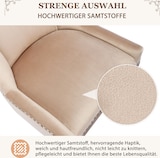 thumbnail of Merax Luxuriös Esszimmerstuhl (Küchenstuhl Wohnzimmerstuhl, 4 St), Polsterstuhl, Beinen aus Massivholz, Bezug aus Samt, Beige