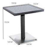 thumbnail of METRO PROFESSIONAL Tavolo da bistrot Barbados, alluminio/polirattan, 70 x 70 cm, piano del tavolo effetto legno, nero