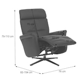 thumbnail of Relaxsessel HWC-L10, TV-Sessel Liegesessel, Liegefunktion drehbar, elektrisch verstellbar Voll-Leder ~ grau