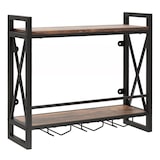 thumbnail of Helloshop26 - Wijnrek voor wandmontage gemaakt van bewerkt hout 60 x 20 x 55 cm veilige opbergruimte voor 12 glazen industriële 20_0017661