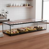 thumbnail of MBH - Vetrina espositiva neutra professionale Snack 92 cm vetri dritti. Espositore neutro con LED porta brioches per bar e pasticceria.