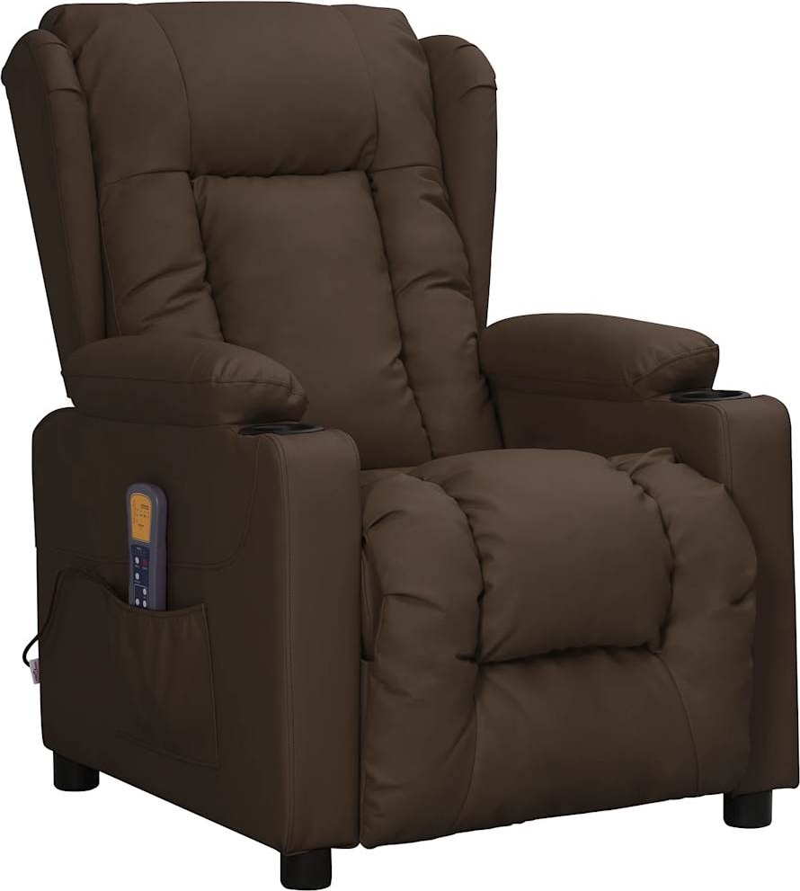 vidaXL Massagesessel Braun Kunstleder
