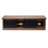 thumbnail of TV-Rack HWC-K75, Table de télévision, portes coulissantes, compartiments de rangement, aspect bois métal industriel 43x150x40cm ~ brun