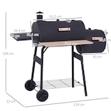 thumbnail of Outsunny Barbacoa de Carbón 3 en 1 con Termómetro y Ruedas Estantes de Madera Picnic