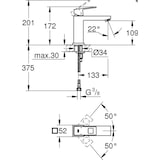 thumbnail of Grohe Einhandmischer Waschtisch Eurocube ohne Ablaufgarnitur M-Size, verchromt