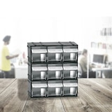 thumbnail of ArtPlast - Contenitore modulare in plastica L 192 x P 60 x H 77 mm con 3 contenitori trasparenti ribaltabili