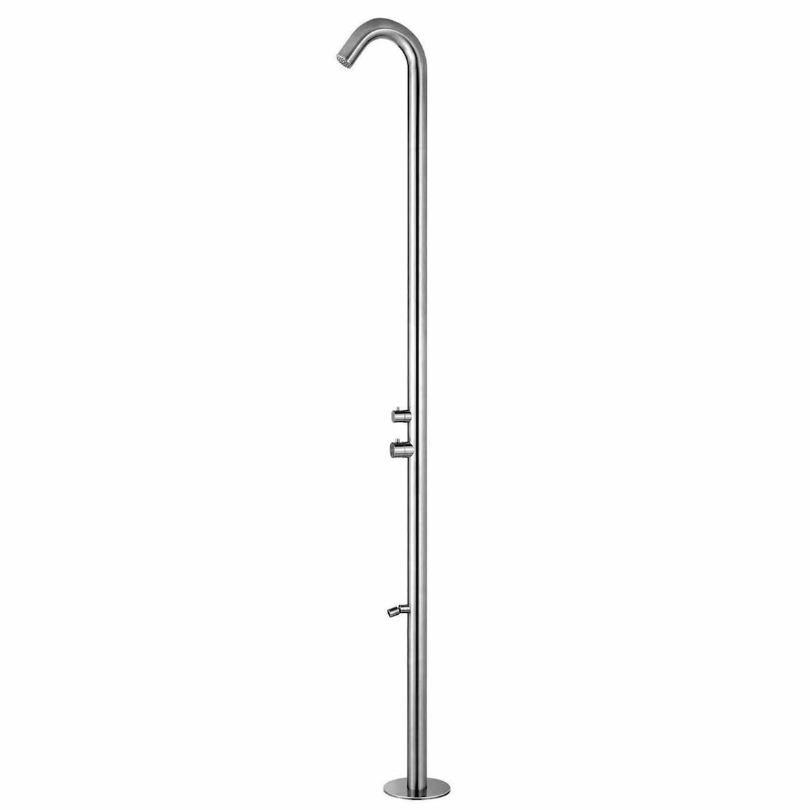 Sined Quartu Edelstahl 316l Außendusche Mit Kopfbrause Und Fußwaschhahn h 2289 Cm Inox