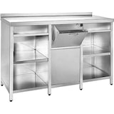 thumbnail of Mueble Cafetero De Acero Inoxidable Aisi 304 Con Cajon Tolva Abatible Y 2 Estantes De Gran Capacidad Y Patas Regulables En Altura  2000X600X1050mm