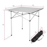 thumbnail of tectake Table pliante de camping en aluminium avec housse, 70 x 70 x 70 cm 70 x 70 x 70 cm Gris