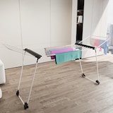 thumbnail of Stendibiancheria Estensibile Fino a 2 Metri Griglia Telescopica 30 M Stenditura Stendino Grande Con Ruote Richiudibile 218-300 x 55 x 126 cm Bianco