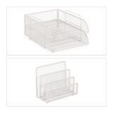 thumbnail of Relaxdays Schreibtisch Organizer Set, 7-tlg., Metall, Ablagefächer, Zettelbox, Brief-, Büroklammer- & Stiftehalter, weiß