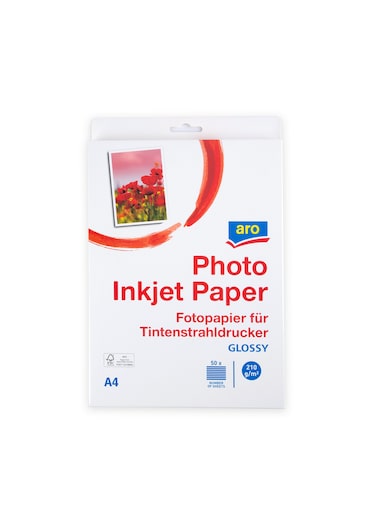 aro Papier photo format A4, 210 g/m², brillant, 50 feuilles
