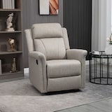thumbnail of HOMCOM sillón relax reclinable manual, sillón relax de tela con reposabrazos, reposapiés, acolchado grueso, para salón, dormitorio, oficina, gris