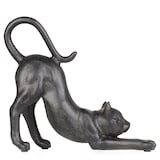 thumbnail of Dekoration Deko Katze schwarz Polyresin Cat streckt sich Katzenhocker