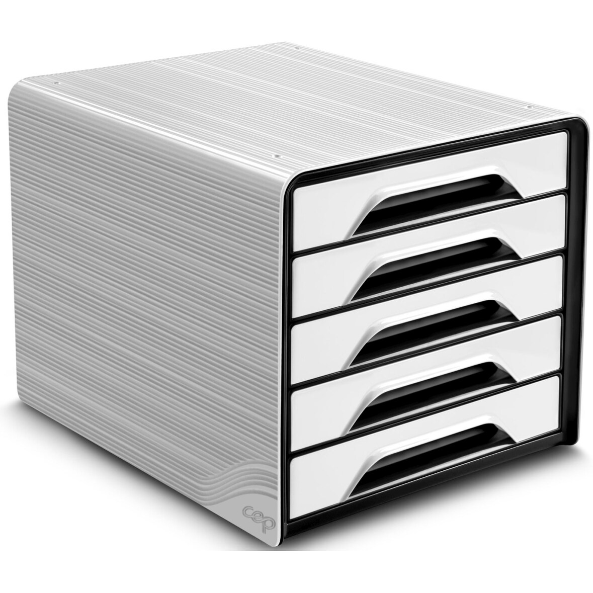 Schubladenbox 5 Fächer 7-111 weiß/schwarz