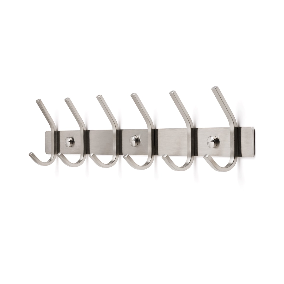 TOJ Living Perchero de pared – 12 ganchos – 46 cm – acero inoxidable – plateado – colgador