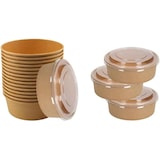 thumbnail of 50 Stück Kraft Salatschalen mit Deckel Kraftpapier Schalen Box - 500 ml