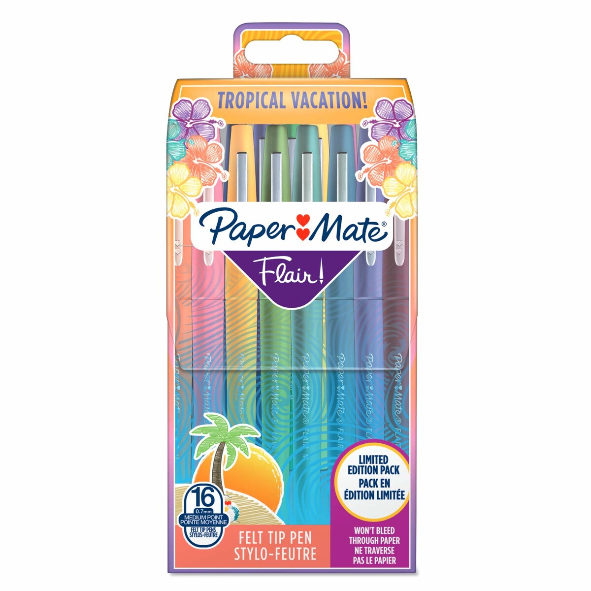 Paper Mate Flair, Medium, 16 Farben, Mehrfarben, Rundspitze, 1 mm, Mehrfarben