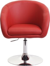thumbnail of 6er-Set Esszimmerstuhl gepolstert | HxBxT 90x59x60cm | Sitzhöhe 45cm | drehbar höhenverstellbar | Kunstleder Rot | Küchenstuhl Drehstuhl Loungesessel