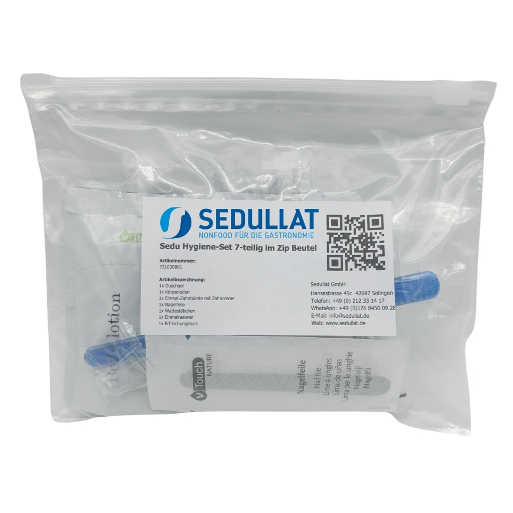 50x Sedu Hygiene-Set 7-teilig im Zip Beutel