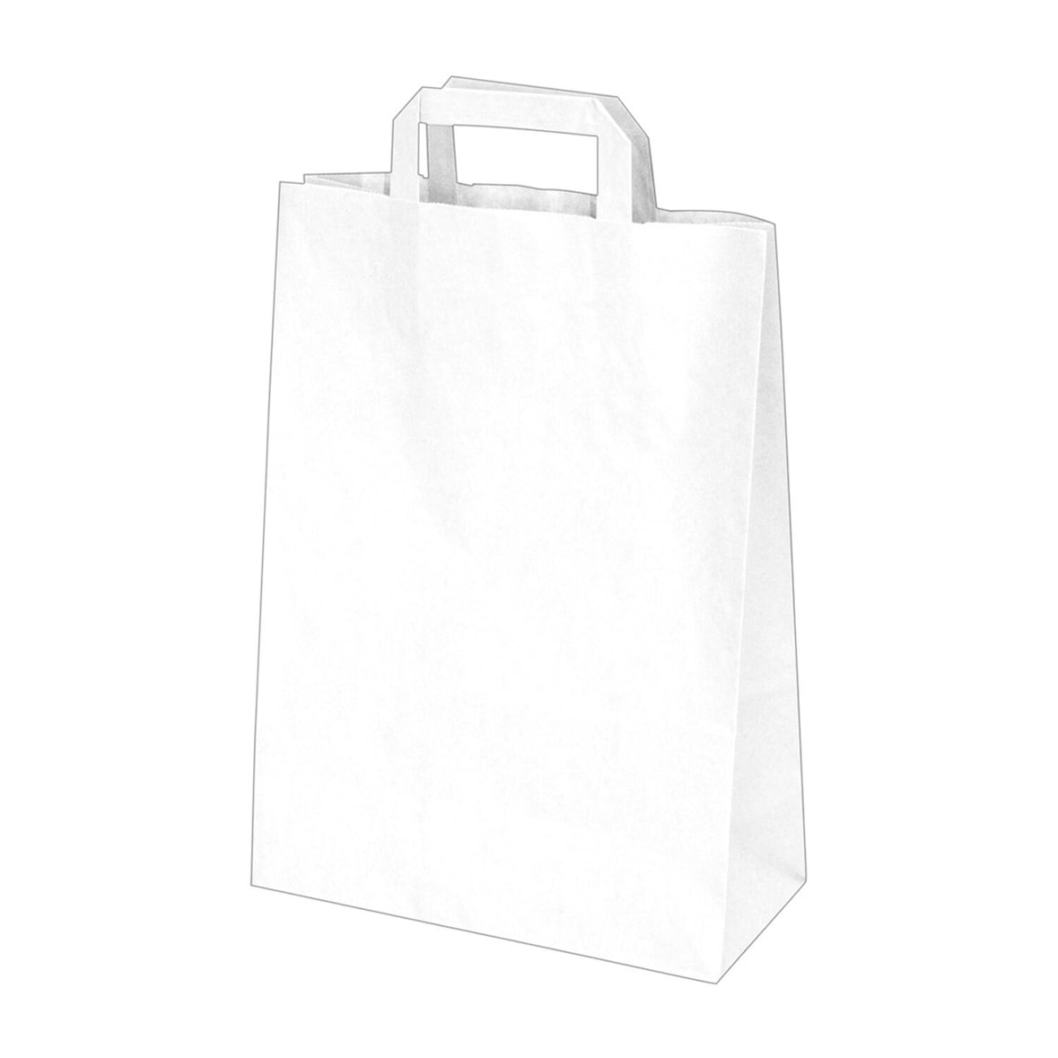 50x GASTRO Papiertragetaschen 28 x 22 x 10 cm mit EAN-Code weiss