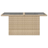 thumbnail of vidaXL Tuintafel met glazen blad 100x55x73 cm poly rattan beige