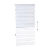 thumbnail of Relaxdays Doppelrollo Klemmfix ohne bohren, Seitenzugrollo mit Streifen, Duo-Rollo für Fenster, Stoff 66x156 cm, weiß