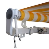 thumbnail of Aluminium zonnescherm T791, knikarm zonnescherm 4,5x3m ~ polyester, grijsbruin