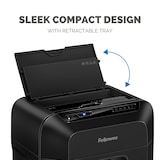 thumbnail of Fellowes Distruggidocumenti a miniframmento AutoMax™ 80M, 80 fogli automatico e 8 manuale, uso personale, cestino 17L, sicurezza P-4, nero, 4621501