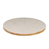 thumbnail of Relaxdays Pizzabrett Bambus 2er Set, runde Pizzateller 33 cm Ø, inkl. Backpapier, Pizza Schneidebrett mit Rillen, natur