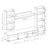 thumbnail of Dmora Parete attrezzata Foraker, Set da soggiorno porta TV, Mobile salotto multiuso, 220x41h180 cm, Rovere Nodi e Bianco