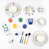 thumbnail of Benetton - 12-teiliges Geschirrset aus hochwertigem Steingut, verschiedene Farben
