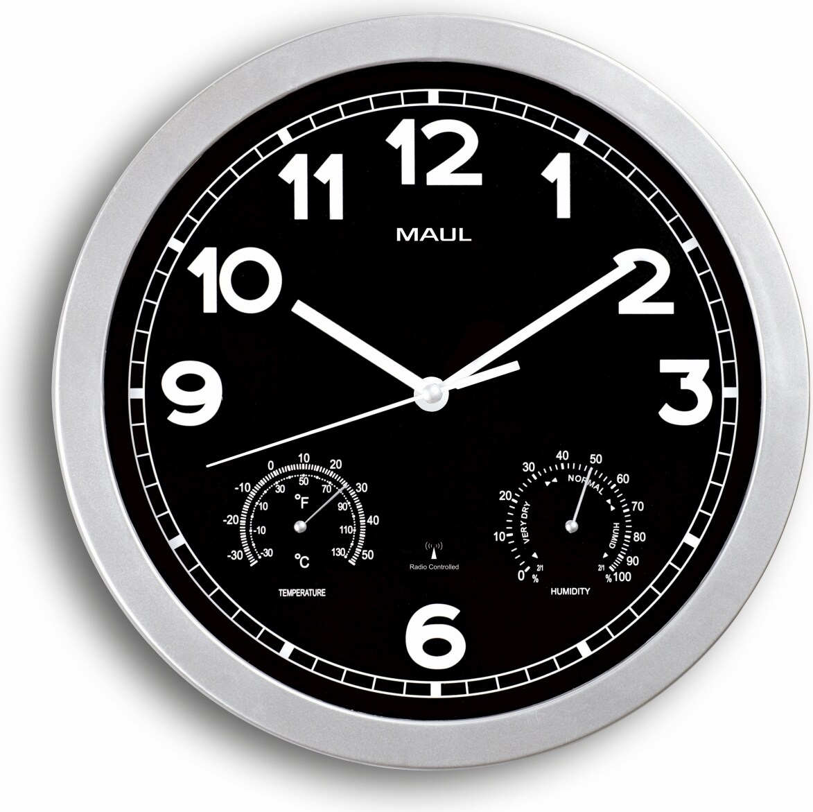 Wanduhr Mauldrive 30cm silber Packung mit 10 Stück