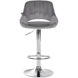 thumbnail of CLP Set van 2 barkrukken Milet fluweel Fluweel HBT: 85x47x48 cm Metaal in chroomoptiek donkergrijs