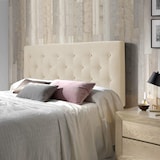 thumbnail of Testiera Oslo rivestita in tela 160x100 cm color beige, gambe di legno