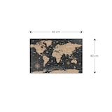 thumbnail of ALLboards Metallische Magnettafel WELTKARTE SCHWARZ 60x40cm Memoboard für jede Art von Magneten Magnetpinnwand + 4 Marker, 10 Magnete und Schwamm