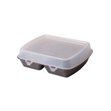 thumbnail of greenbox - Mehrweg Menübehälter "Häppy Box" 24,5 x 20 x 4,5 cm, 2 Kammern, HP4/2, Pfeffer / grau, 15 St.