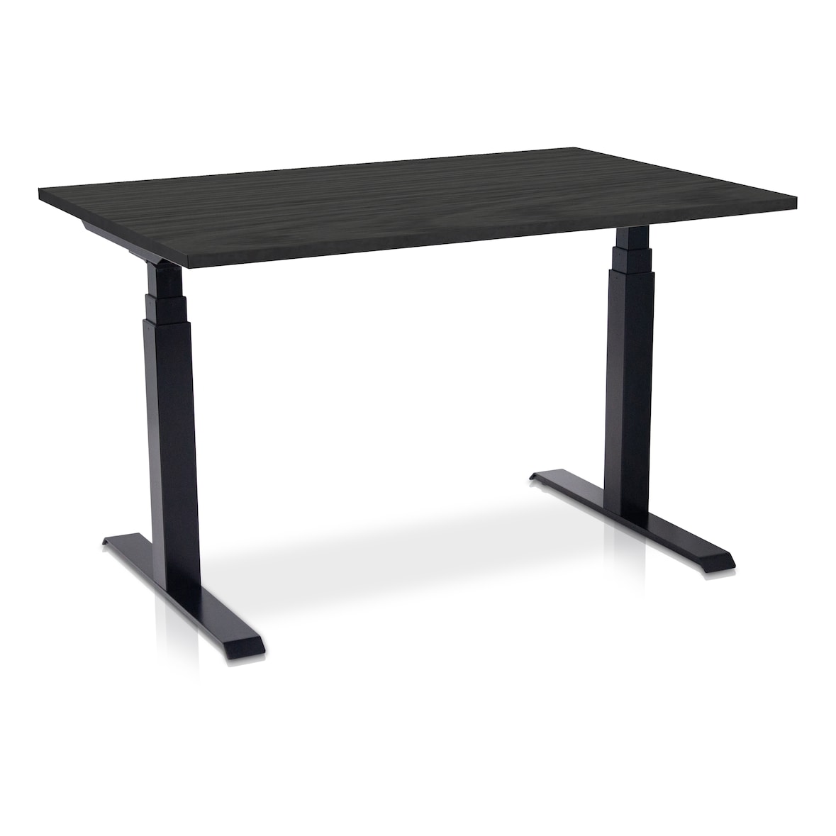 Zit-sta bureau elektrisch verstelbaar - MRC PRO NEN-EN 527 | 180 x 80 cm | frame zwart – blad zwart eiken