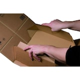 thumbnail of 50x Versandkarton 298x215x43mm PACKBOX mit Selbstklebeverschluss & Aufreißfaden braun für A4