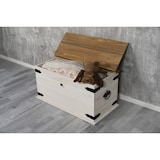 thumbnail of Truhen-Couchtisch 92 x 50 cm Pinienholz weiß honigfarben lasiert MEXICO