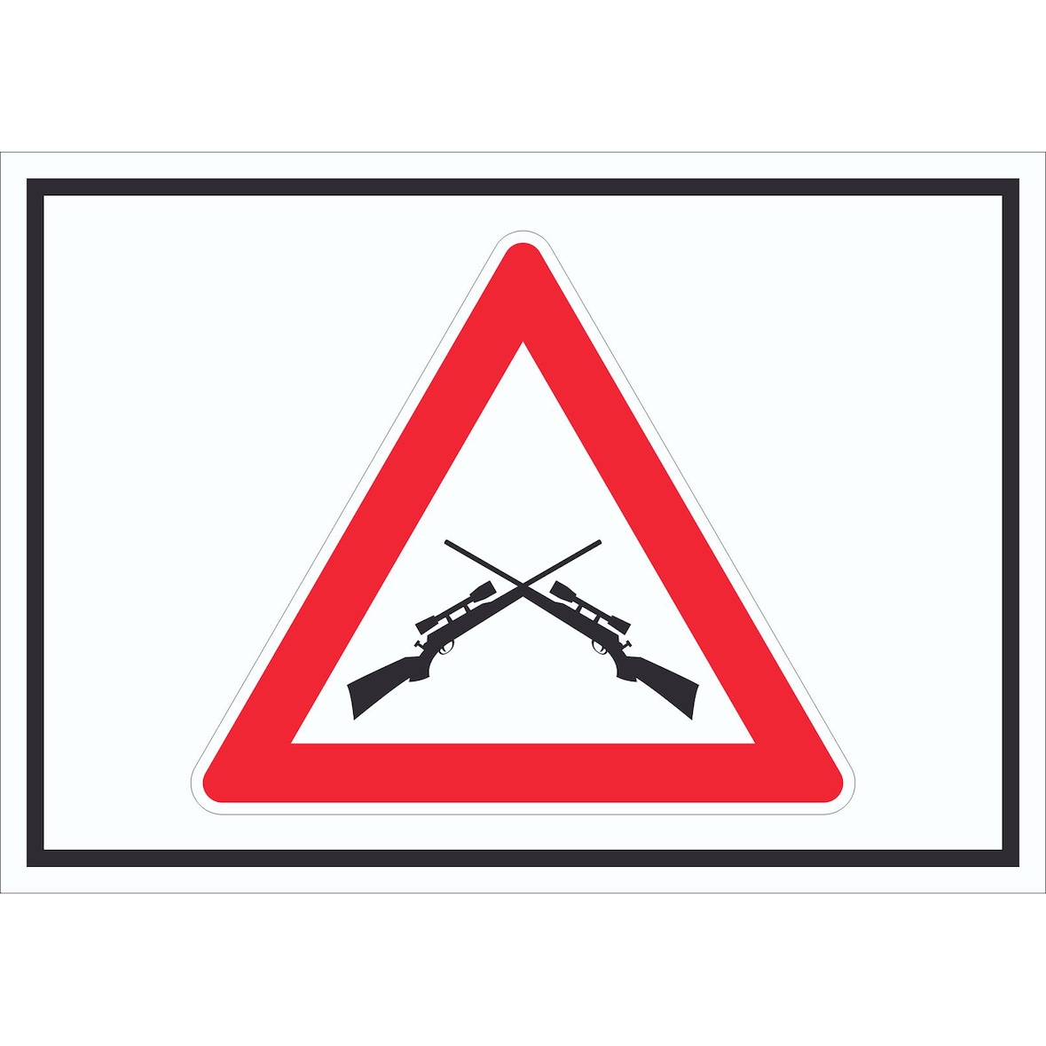 Achtung Schusswaffengebrauch Schild Symbol A0 Rückseite selbstklebend