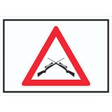 thumbnail of Achtung Schusswaffengebrauch Schild Symbol A0 Rückseite selbstklebend