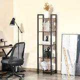 thumbnail of HOMCOM Libreria a 5 Scaffali in Legno e Acciaio Marrone