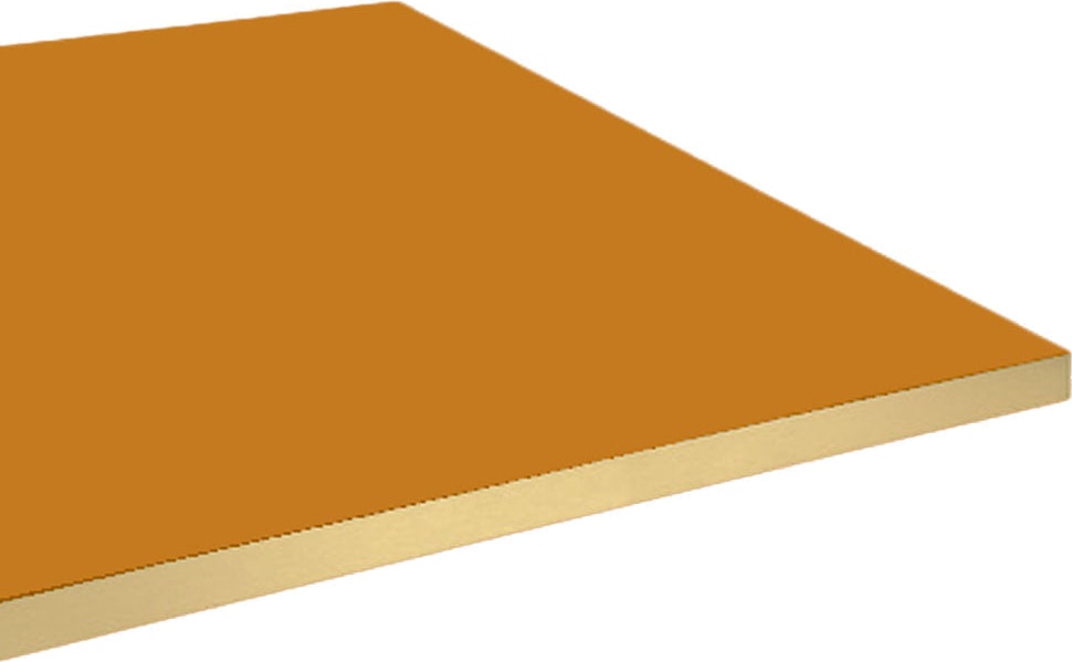 Restootab - Tischplatte 160x80 Dekor Ocker maggese Kanten messingfarben