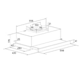 thumbnail of Orbegozo campana extractora telescópica 60 cm TL 07160 IN, extracción 308,2 m3/h, 3 niveles de potencia, 2 filtros desmontables, 65 W
