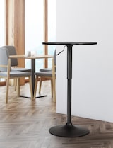 thumbnail of DELUKE® 2in1 Stehtisch Höhenverstellbar Ø 60cm CHERI 106cm Hoch, Metall Gestell Bistrotisch Gastro Bartisch Rund Outdoor Bistrotisch Schwarz-Schwarz
